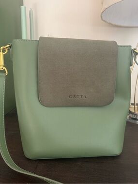 Green Two-Tone Crossbody Bag